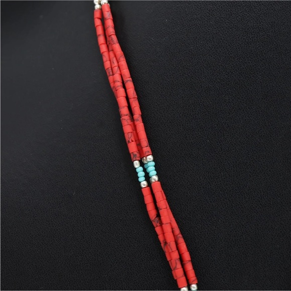 Tibetan silver Lapis, turquoise and coral Nepali necklace - Picture 8 of 9